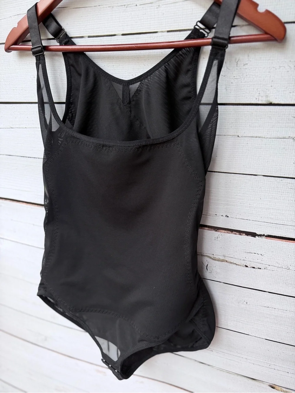 Prima Valentina Black Mesh-Panel Bodysuit
